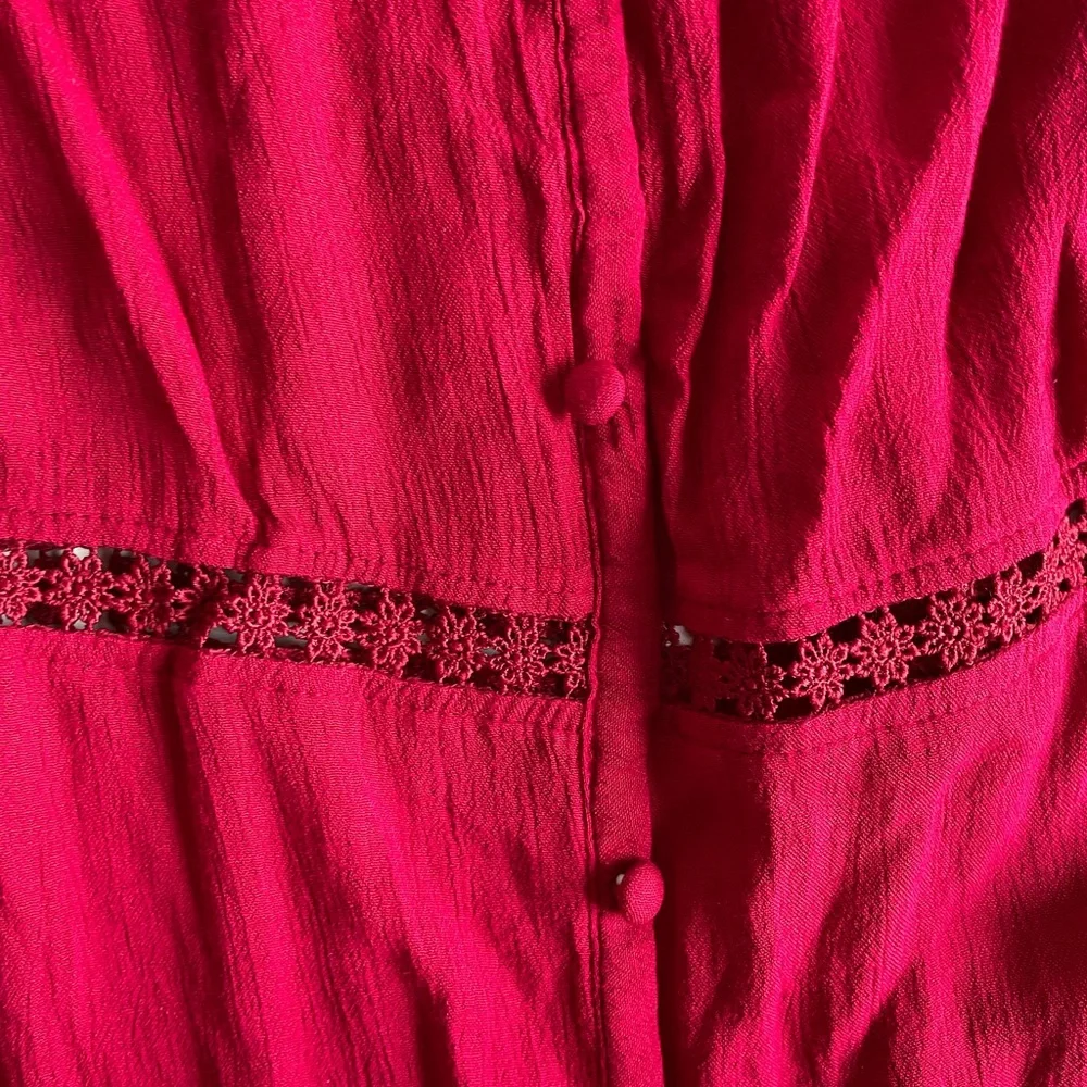 Primark red cottagecore boho maxi skirt, size 12 - Picture 4 of 7